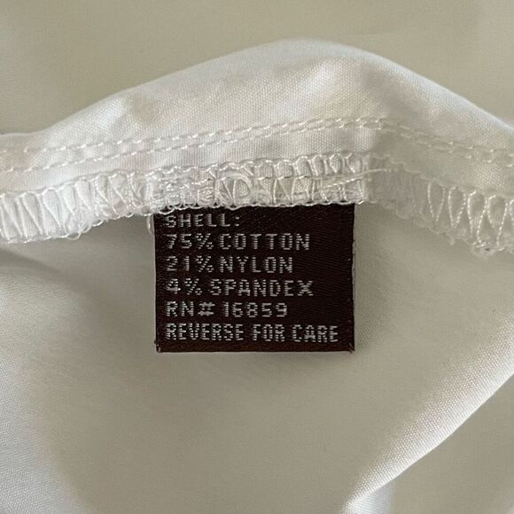 J McLaughlin Flared Sleeve White Blouse Size M Wide Neck Old Money Career Resort - Picture 8 of 10